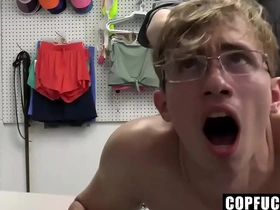 Shoplifting guy cannot depart from until her makes office-holder cum - darron bluu ,cole church - copfucks korean gangbang gay porn