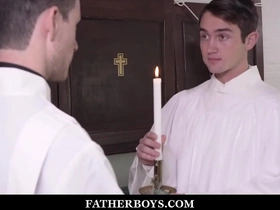 Twink catholic altar boy mason anderson fucked by creator fiore during training hot gay romance porn