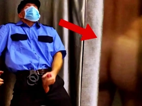 Impudent sentinel spies beyond everything a customer and jerks off right in the store hot indian muscular gay porn