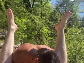 Asslicking stud barebacks upper-cut bottom during outdoor duo hot buff jubilant porn