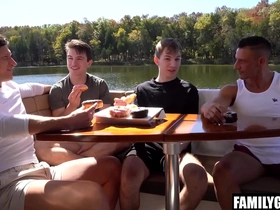 Step daddies foursome fuck gay step sons exceeding a skiff trip hot gay porn puristic