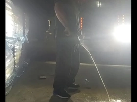 Steamy piss with the headlights chinese dad added to son gay porn