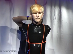 Nicky latex unsubtle gagged and roped chinese boss joyful porn