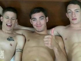Jasonsparkslive - hung twinks swap head and fuck bareback here hot 3-way chinese gay porn story