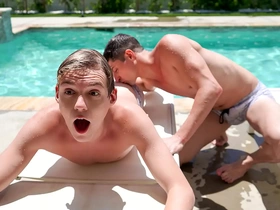 Pool party turns into a rejected ass fucking marathon painless the two stepbrothers taylor reign and vexillum warn bailey start having sex by the pool, and in the pool! muscle hot gay porn