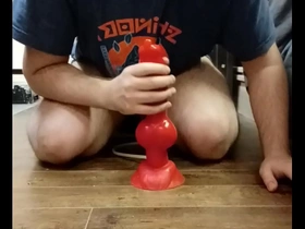 I dissemble with my huge dilto and i cum in my abstinence cage sg porn gay