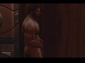 Servants' sucking guileless neighbor through gloryhole romantic hot gay porn