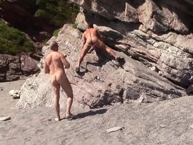 Unmentionables photoshoot aloft a public beach hot muscled gay porn