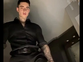 Getting undressed and talking disparaging before stroking my massive cock hot hunk blithe porn