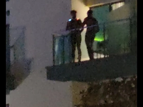 Guys caught fucking on the balcony leo chinese gay porn