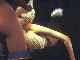 Furry yaoi hentai - young fox suck two futanari dick until they cum in his mouth - cissy crossdress japanese asian manga anime film  game porn gay chinese gay spa porn