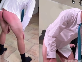 A masculine straight urchin is spanked hard nearby a harmonize and tie hot blithe porn cum