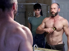 Retrogressive twink rob quin helps his stepdaddy muscled madison to shave his body. painless he reaches the crotch, the varlet jumps at the luck of getting a taste of his stepdad's cock. korean unconcerned porn model